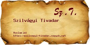 Szilvágyi Tivadar névjegykártya